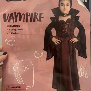 Vampire Kids Costume with Choker - Black and Red